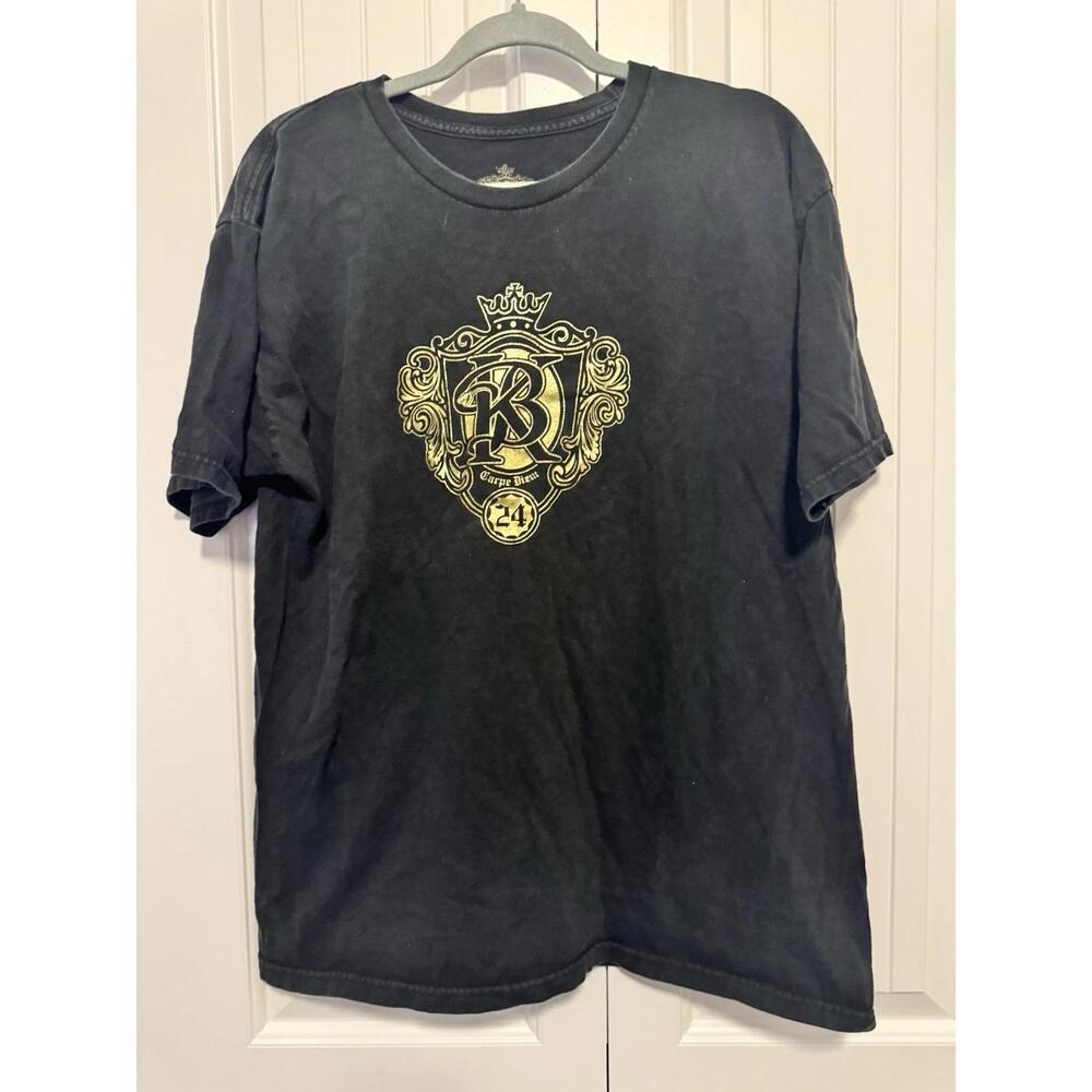 Kobe Bryant Carpe Diem 24 T-Shirt Tee Black Gold Size Large Nba Logo